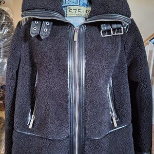 Michael Kors Blk Sherpa Jacket 1X NEW
